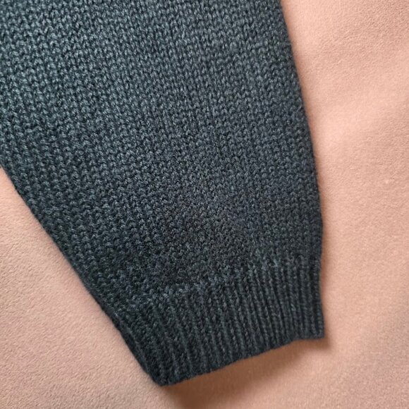 Vtg QUACKER FACTORY Black Cardigan Sweater Holiday Christmas Angels Holly Stars - Picture 5 of 11